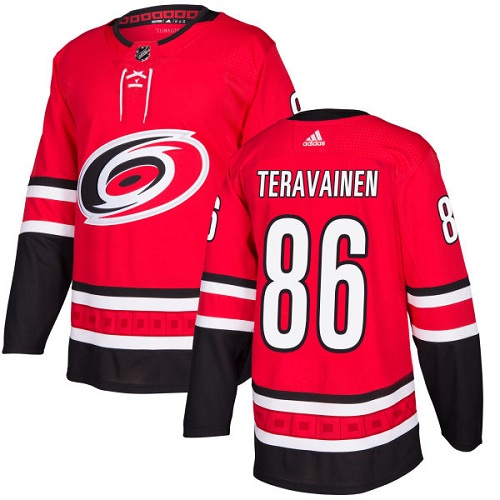 Adidas Men Carolina Hurricanes #86 Teuvo Teravainen Red Home Authentic Stitched NHL Jersey